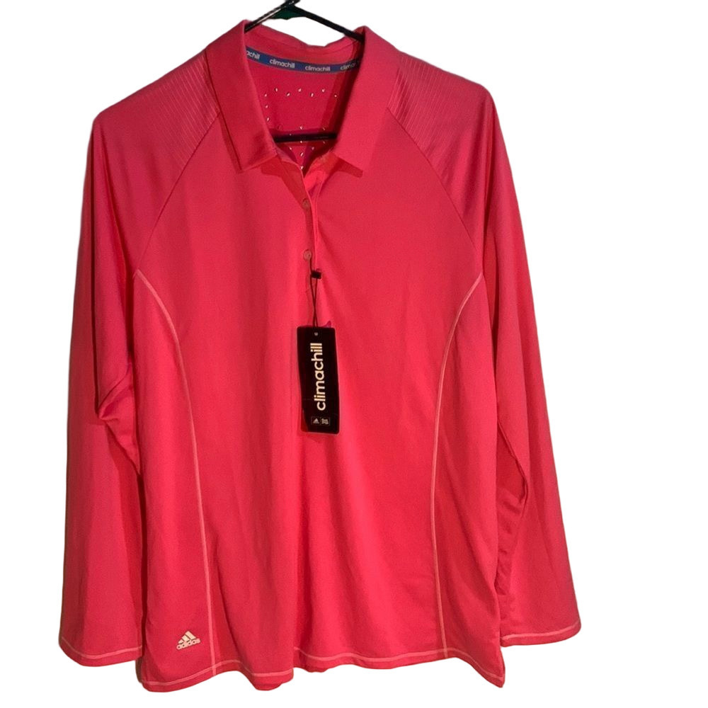 Adidas Climachill Pink Shirt for Running Size L. Shoulder to wrist 29 inch Vinta